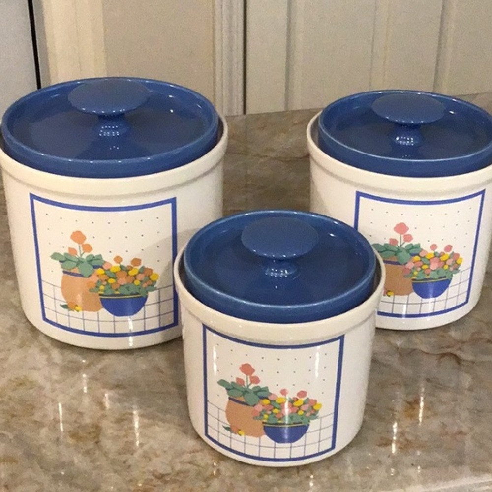 3 Vintage Pottery Containers